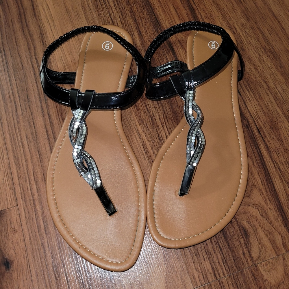 Sandals with rhinestone detail